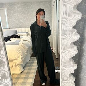 SKIMS Dark Green Sleepwear Set